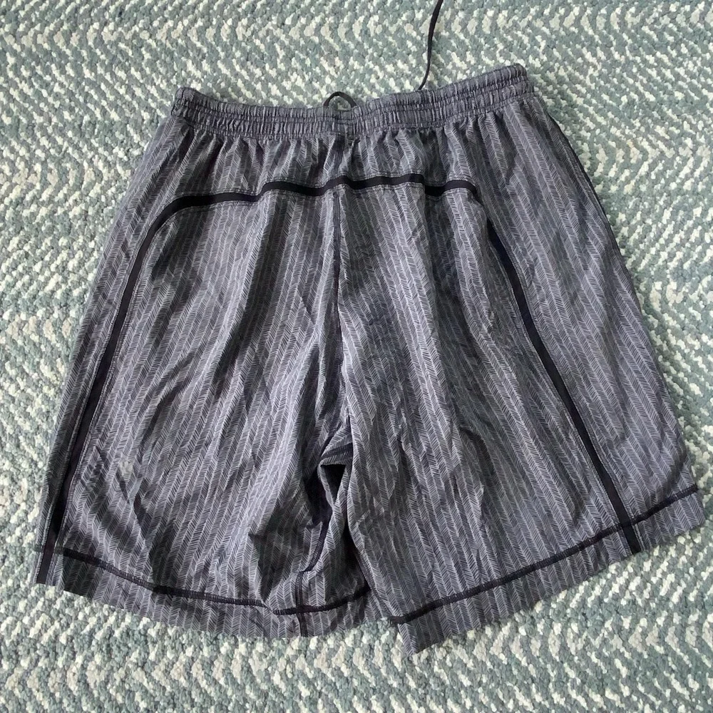 Lululemon Pace Breaker Lined Shorts Mens Large Gray Bleached Herringbone Multi